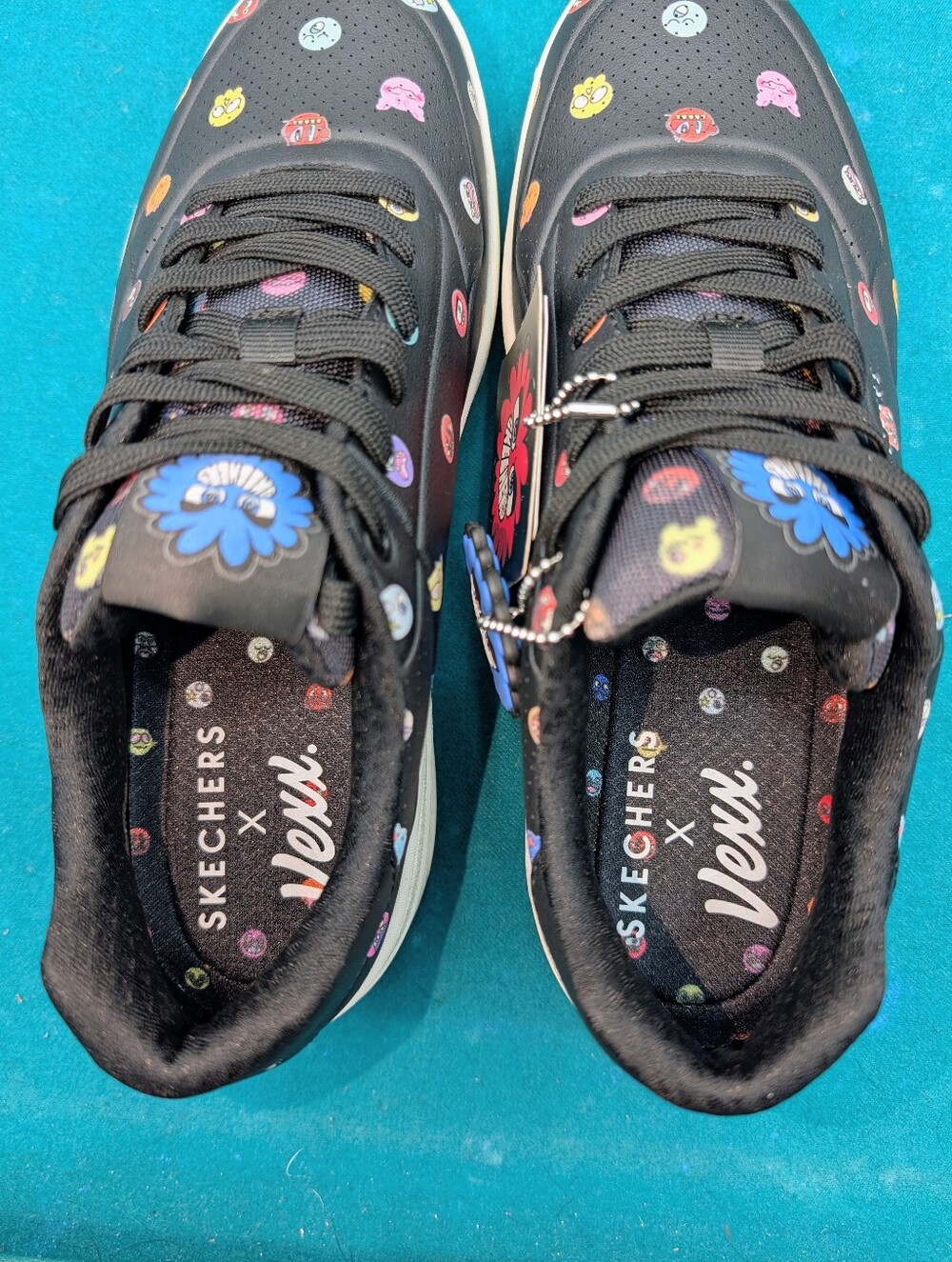 Skechers Womens Uno Court Vexx Multi Moji Black Lifestyle Sneakers Shoes 9.5 - Picture 6 of 11